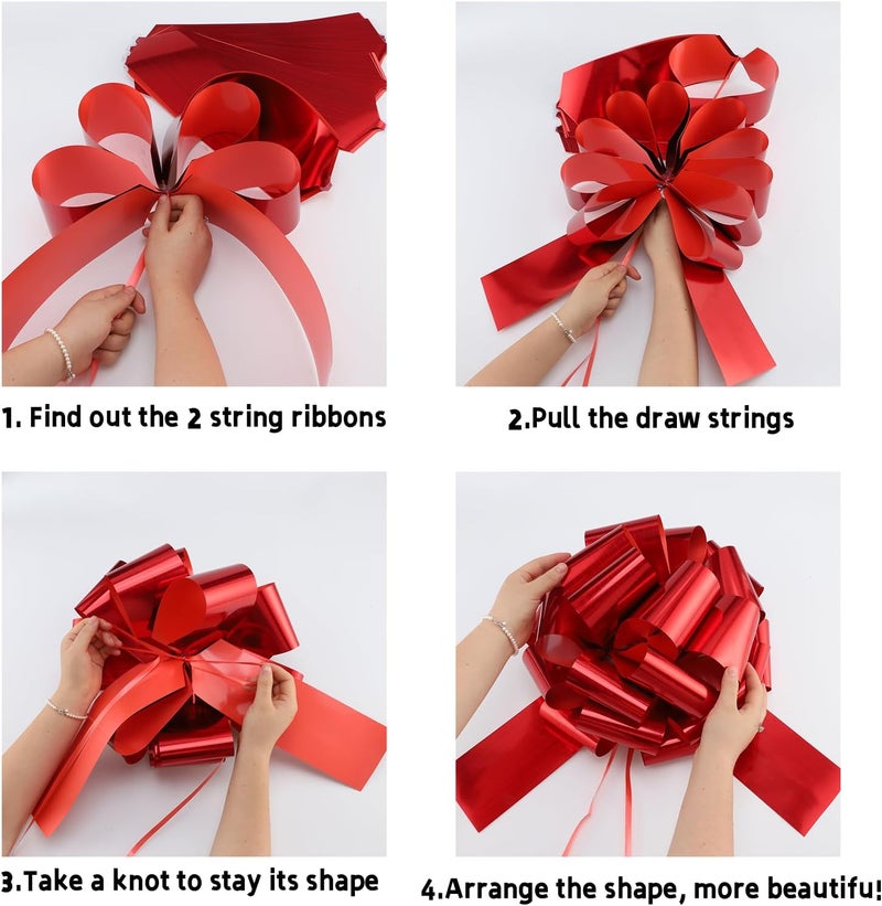 HCHENBOW 14 Inch Big Red Bow,1Pcs Big Bow for Present,Big Gift Bow for Appliances,Bikes,Table Decorations and Party Events Decoration - Image 4